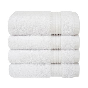 American Soft Linen 100% Cotton Turkish Premium Quality 4 Piece Washcloth Set, 13x13 inches Washcloth Hand Face Towels for Bathroom and Kitchen Washrags - 1 of 4