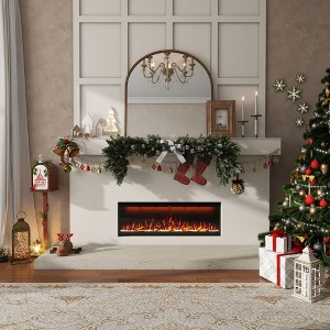 CLIHOME Wall-Mounted/Inserted Electric Fireplace in Black - 1 of 4