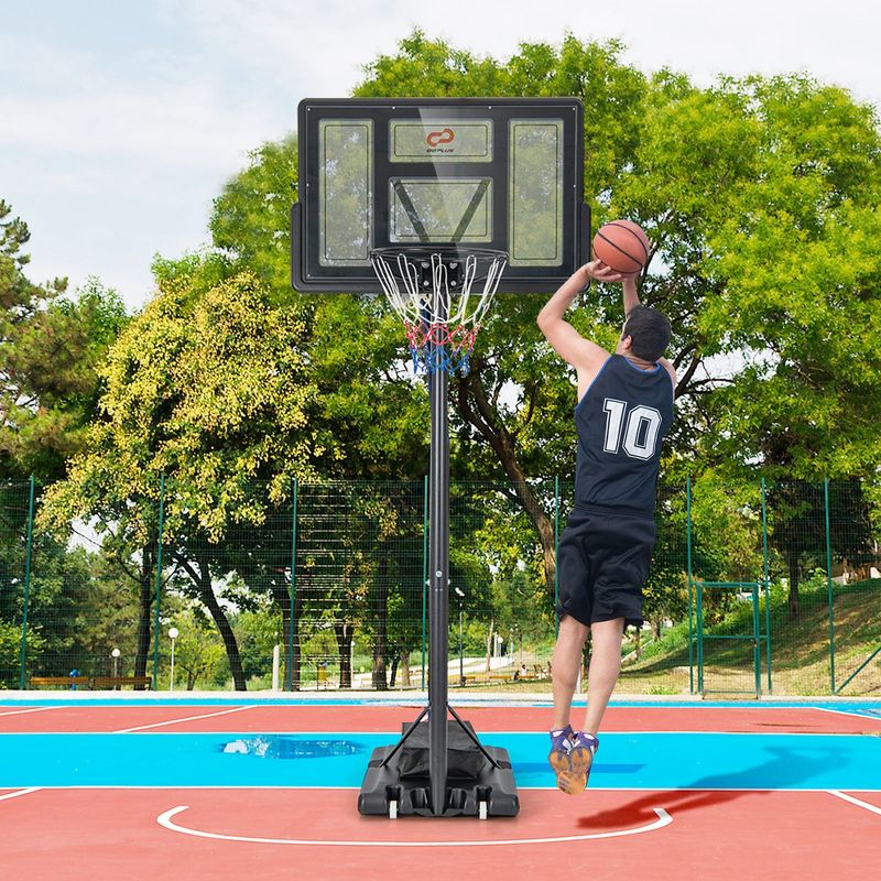 Costway Portable Basketball Hoop 11-Level Height Adjustable Basketball Hoop & Goal, 2 of 11