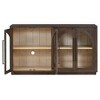 Luxystar 4-Door Sideboard Buffet Cabinet with Large Storage, Glass Doors and Adjustable Shelves for Dining and Living Room, Espresso - 2 of 4