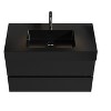 Phiestina 36" Walnut Bathroom Vanity with Matt Black Engineered Quartz Sink, Soft Close Drawers, Wall Mounted Floating Vanity for Modern Bath, KD - 2 of 4