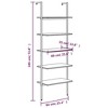 vidaXL 5-Tier Leaning Shelf Storage Bookshelf Rack for Living Room - 3 of 4