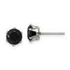 Chisel Stainless Steel Polished 7mm Black Round Cubic Zirconia Stud Earrings - 2 of 4