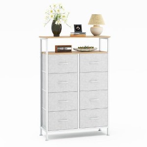 TUYOHW 8-Drawer Tall Dresser with Open Shelf,Fabric Chest Organizer with Metal Frame,Wood Top,Vertical Storage Tower for Bedroom,Closet,Entryway - 1 of 1