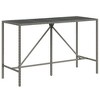 vidaXL Bar Table with Glass Top Gray 70.9 in.x27.6 in.x43.3 in. Poly Rattan - 2 of 4