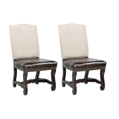 Taran Designs,Torrence Upholstered Solid Wood Dining Chairs (Set of 2)