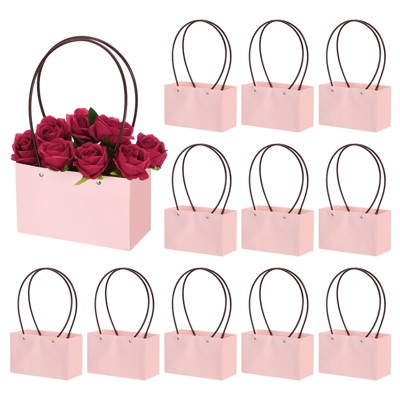 Unique Bargains Wedding Party Paper Flower Gift Bags with Handle 12 Pcs