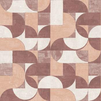 Tempaper & Co. 28 sq ft Composed Shapes Redwood Peel and Stick Wallpaper