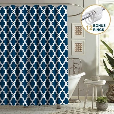 LunaLulinlk Weighted-Hem Fabric Bathroom Curtain