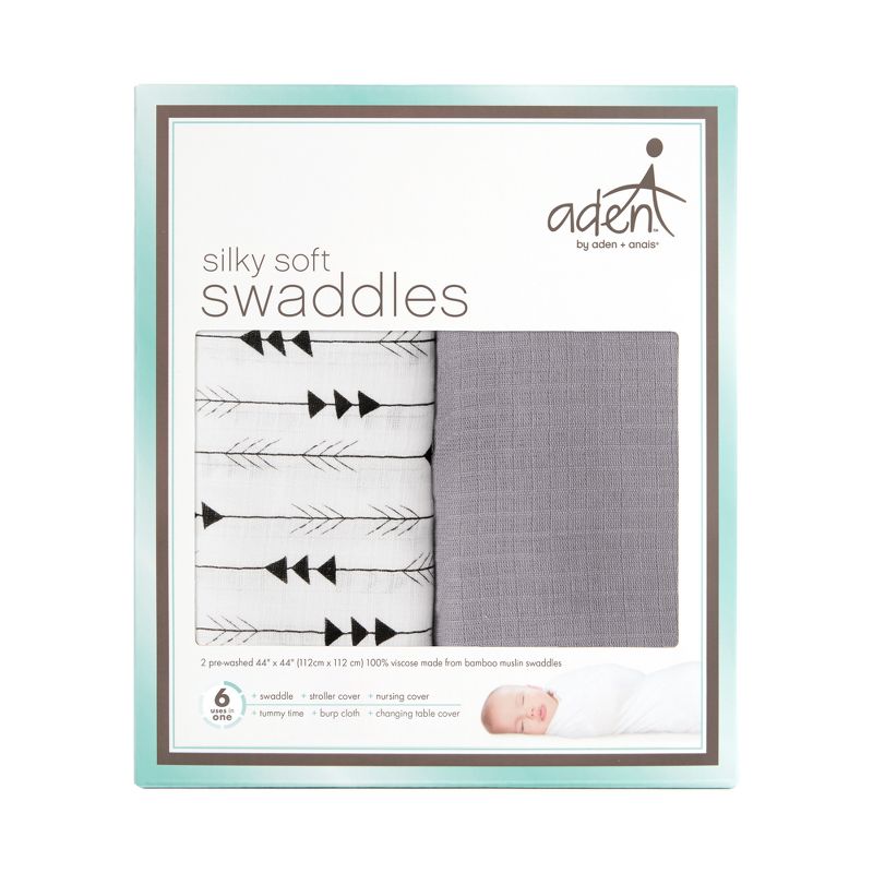 aden + anais Essentials Silky Soft Swaddle Blanket - 2pk, 2 of 3
