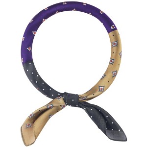 INSPIRE CHIC Women Contrast Color Retro Printed Square Satin Bandanas Neck Scarves 1Pc - 1 of 4