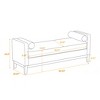 Grungis Storage Benches with Nature Wood Legs and 2 Bolster Pillows,Upholstered Storage Ottoman,Ottoman Benches for Living Room,Bedroom - 3 of 4