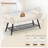 Arceso End of Bed Bench, Modern Bedroom Upholstered Shoe Benches, Ottoman with Metal Frame and Solid Shelf for Bedroom, entryway, Living Room，Foyer - 2 of 4
