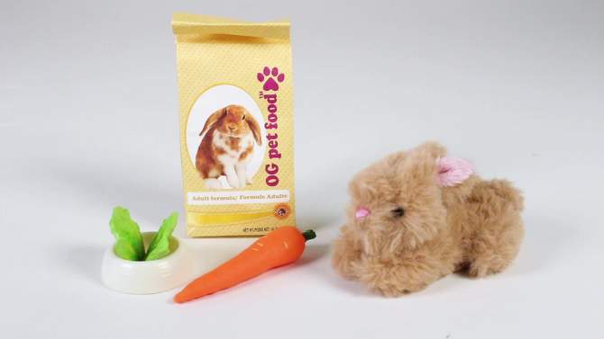 Our Generation Mini Plush Pet Bunny Accessory Set for 18&#34; Dolls, 2 of 8, play video