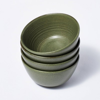 22oz 4pk Stoneware Salad Bowls Green - Threshold™ designed with Studio McGee