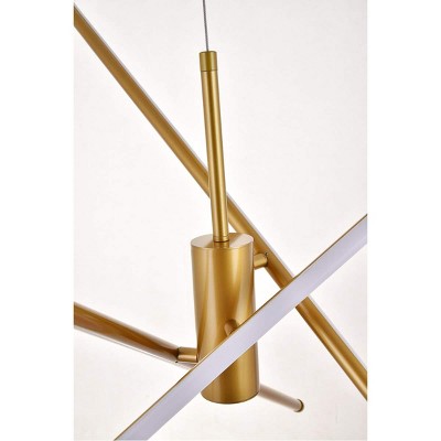 Sonya Polished Gold Aluminum 3-Light LED Pendant