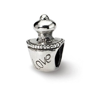 Black Bow Jewelry Sterling Silver Love Perfume Bottle Bead Charm - 1 of 3