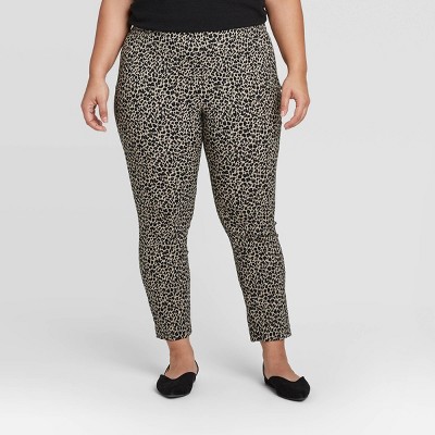 leopard print plus size pants