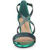 Allegra K Women's Glitter Buckle Closure Crisscross Strap Block Heels Sandals - 2 of 4