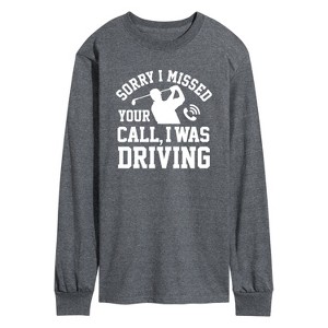 Men's - Instant Message - Sorry Missed Call Driving Golf Long Sleeve Graphic T-Shirt - 1 of 4