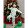 cheibear Christmas Tree Long Sleeve Tops with Pants Lounge Family Sleepwear Pajama Sets Green - 3 of 4