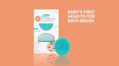 Frida Baby DermaFrida The SkinSoother Baby Bath Silicone Brush| Baby  Essential for Dry Skin, Cradle Cap and Eczema, 2 Count (Pack of 1)