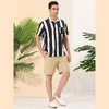Lars Amadeus Men's Summer Striped Shirts Short Sleeves Button Down Beach Color Block Shirt - 4 of 4