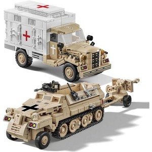 WWII Army Truck and Halftrack Building Kit 994PCS Compatible Brick Set for Age 8+ - 1 of 4