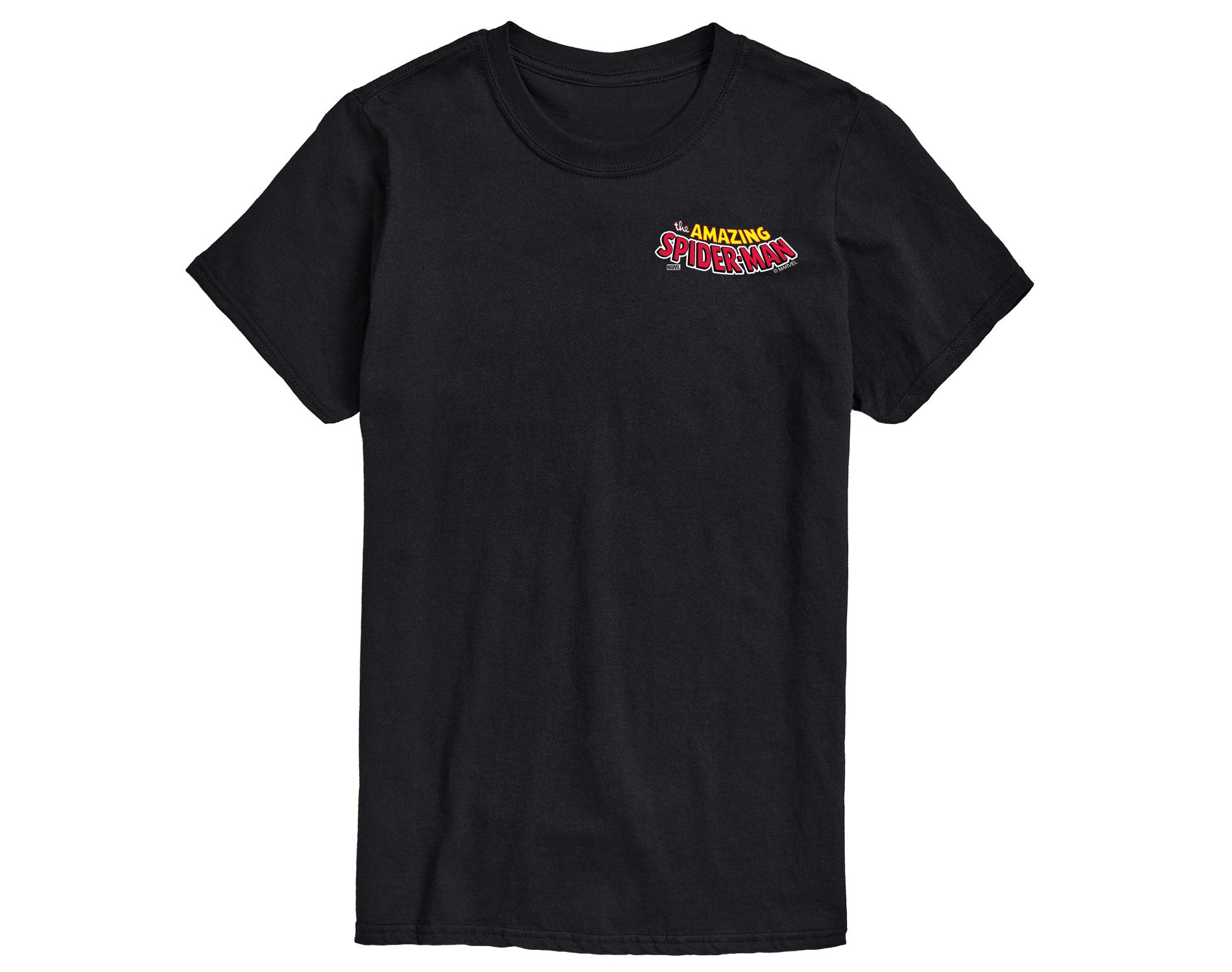 Men's Marvel Spiderman Editorial Logo Short Sleeve Graphic T-Shirt - Black - 1X Big and Tall