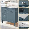 Wooakway 30"L White Modern Bathroom Vanity with Sink 2 Drawers Tip Out Storage Cabinet - 4 of 4