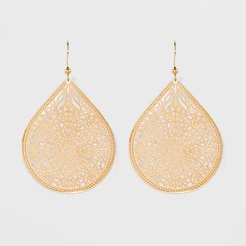 Fashion Drop Earrings Filigree - A New Day™ Gold