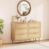 6 Drawers Dresser for Bedroom, Clothes Storage Cabinet, Wood Chest of Drawers with Gold Legs & Gold Handles, Boho&Farmhouse Wide Double - 4 of 4