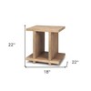 HomeRoots 22" Brown Solid Wood Sled End Table With Shelf - 3 of 4