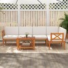 Costway 6 PCS Acacia Wood Patio Furniture Set with Cushions and 2-Tier Coffee Table - image 4 of 4