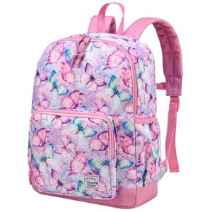 Kids backpacks Girls, Cute Lightweight Water Resistant Kindergarten Toddler Preschool Backpack Pink Butterfly - 1 of 4