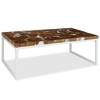 vidaXL Coffee Table End Table Side Table Living Room Furniture Teak Resin - White 43.3" - 4 of 4