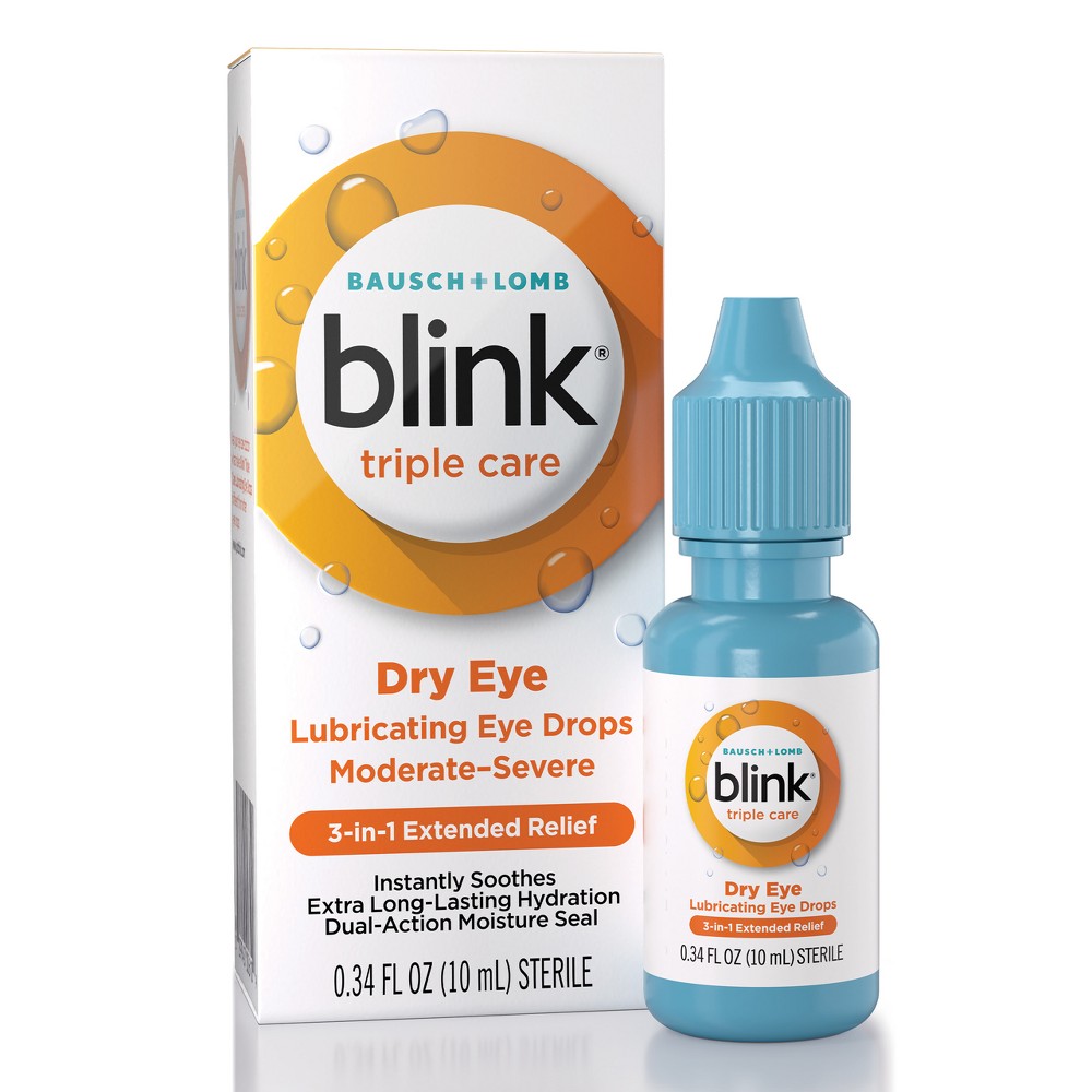 Photos - Other for medicine Blink Triple Care Lubricating Eye Drops - 0.34 fl oz 