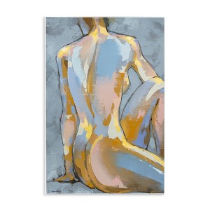 Stupell Industries Modern Blue Brushed Sitting Nude Wall Plaque Art, 13" x 19" - 1 of 4