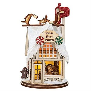 Old World Christmas Ginger Cottage Wooden Ornament, Polar Post Office - 1 of 4