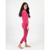 Leveret Matching Family Pajamas – Red & Pink Stripes – 100% Cotton – Customizable for Personalization - 3 of 4