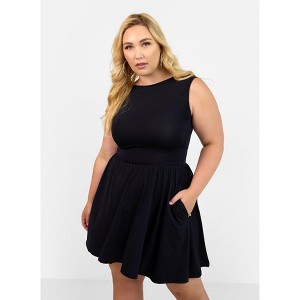 Rebdolls Women's In Your Lane Mini Skater Dress - 1 of 4