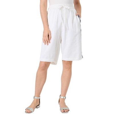 Roaman's Women's Plus Size Cotton Bermuda Shorts