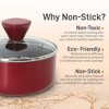NutriChef Saucepan Pot with Lid - Non-stick High-Qualified Kitchen Cookware with See-Through Tempered Glass Lids, 2 QT. - 3 of 4