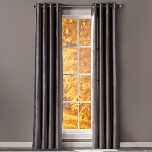The Lakeside Collection Solid Faux Silk Blackout Curtains - Silver 84" - 1 of 1
