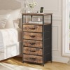 FONTOI Multi-Drawers Dresser with Charging Station, Tall Night Stand Chest of Drawers, Bedside Table Nightstand, Fabric Storage Multi-Choice - 2 of 4