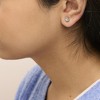 Haus of Brilliance 14K White Gold 1/3 Cttw Lab-Grown Diamond Halo Stud Earring - 4 of 4