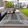 Waterproof Outdoor Rug 9x12, Reversible Outdoor Plastic Straw Rug for Patio, RV Camping Rug Picnic Mat Outside for Beach Deck Backyard Balcony - 2 of 4
