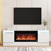 Jojoka Modern TV Stand for TV Up to 75",70''Media Console Table Cabinets With Storage and LED Lights,White - 3 of 4
