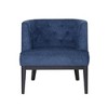 Accent Chair, Mid Century Modern Living Room Armchair, Comfy Barrel Club Chair, Rubber Wood Frame Upholstered Sofa Chairs, Navy Blue - 4 of 4