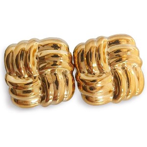 14K gold plated chunky alloy stud earrings for women trendy statement earring for jewelry gifs - 1 of 4